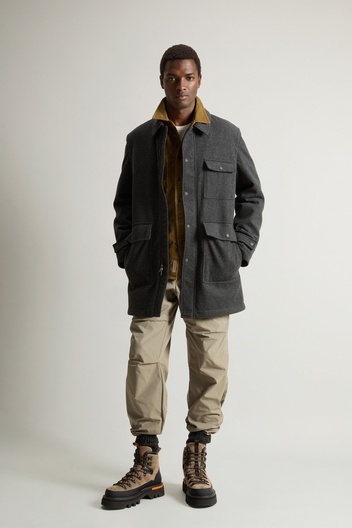 Mantel aus Loro Piana-Stoff aus reiner italienischer Schurwolle Grau photo 2 | Woolrich