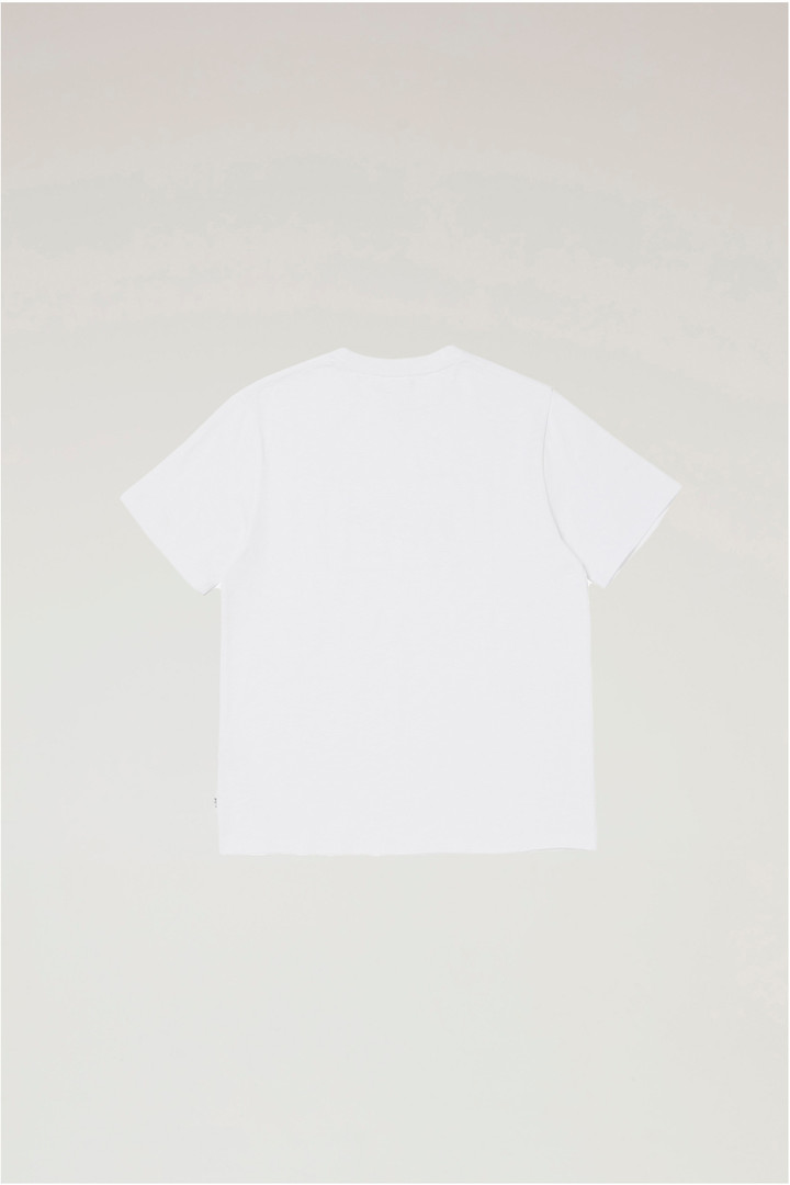 T-shirt in Pure Cotton with Printed Logo White photo 2 | Woolrich