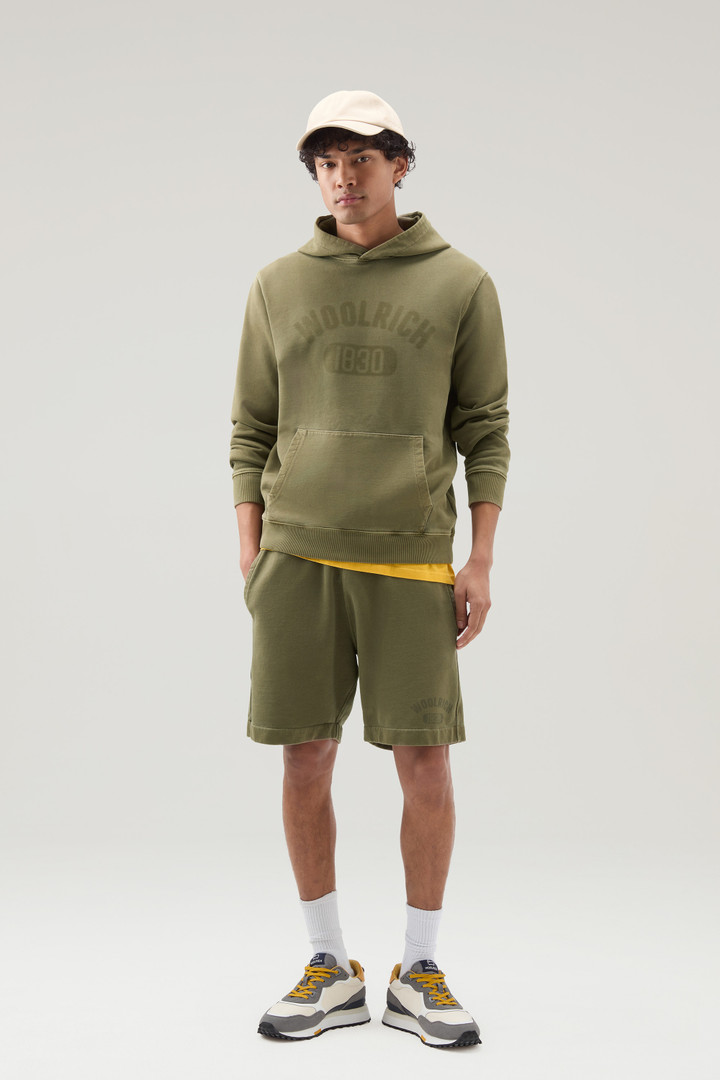 Sweat-shirt à capuche 1830 en pur coton Vert photo 2 | Woolrich