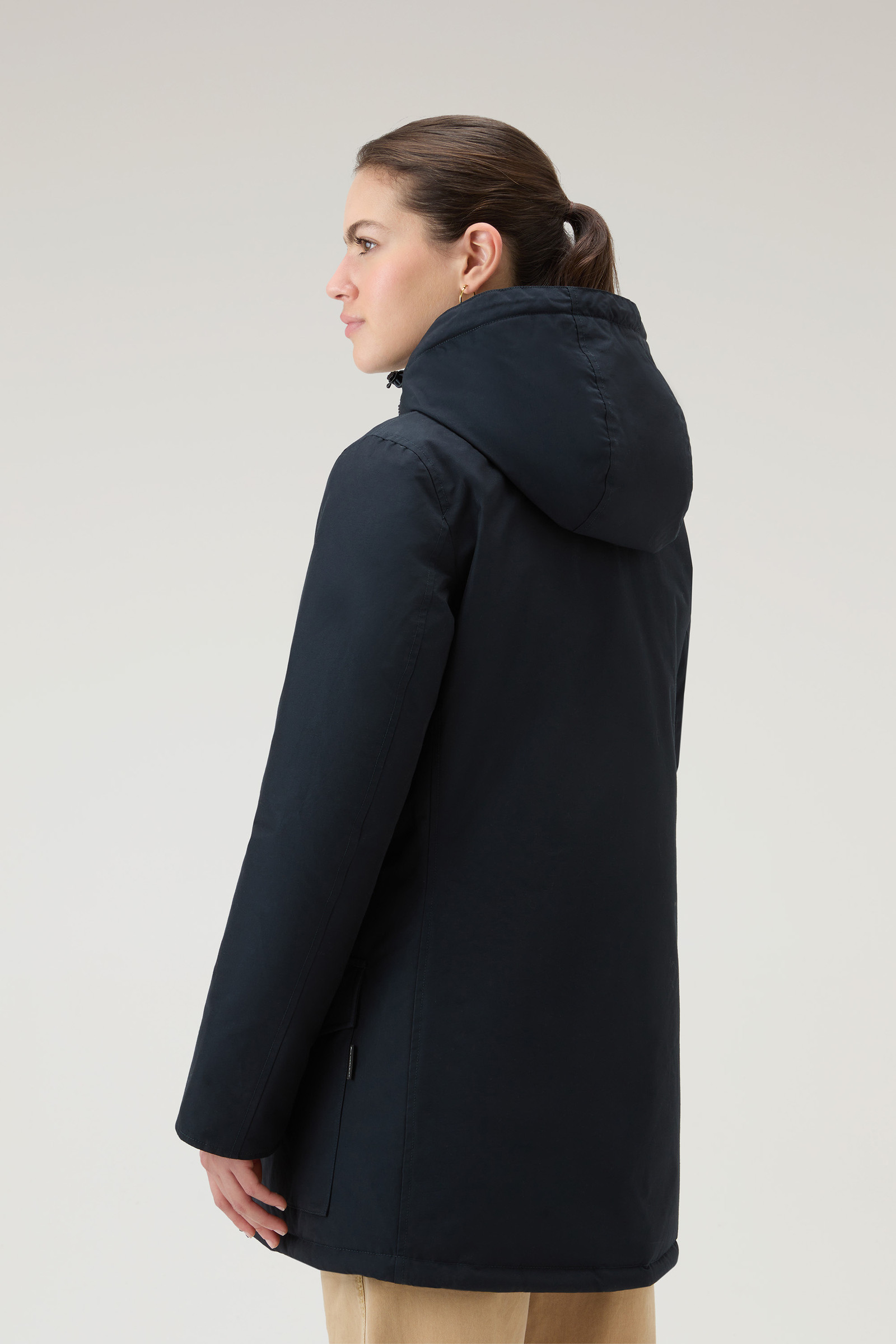 Arctic Parka in Ramar Cloth with Four Pockets and Detachable Fur Blue photo 5 | Woolrich