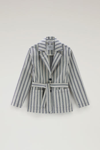 Marine Jacket in Cotton and Linen Blue | Woolrich