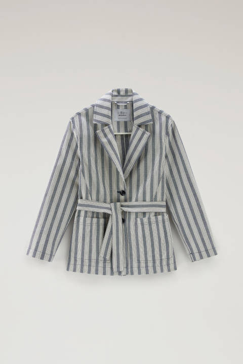 Marine Jacket in Cotton and Linen Blue photo 2 | Woolrich