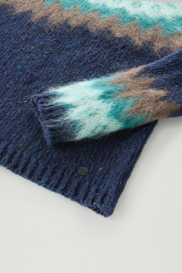 Fair Isle Pullover in Wool and Mohair Blend Blue photo 7 | Woolrich
