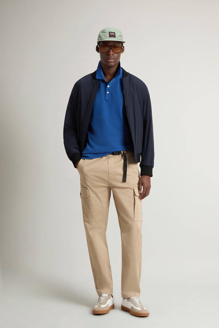 Achteraf geverfde Mackinack-poloshirt van katoenpiqué met stretch Blauw photo 2 | Woolrich