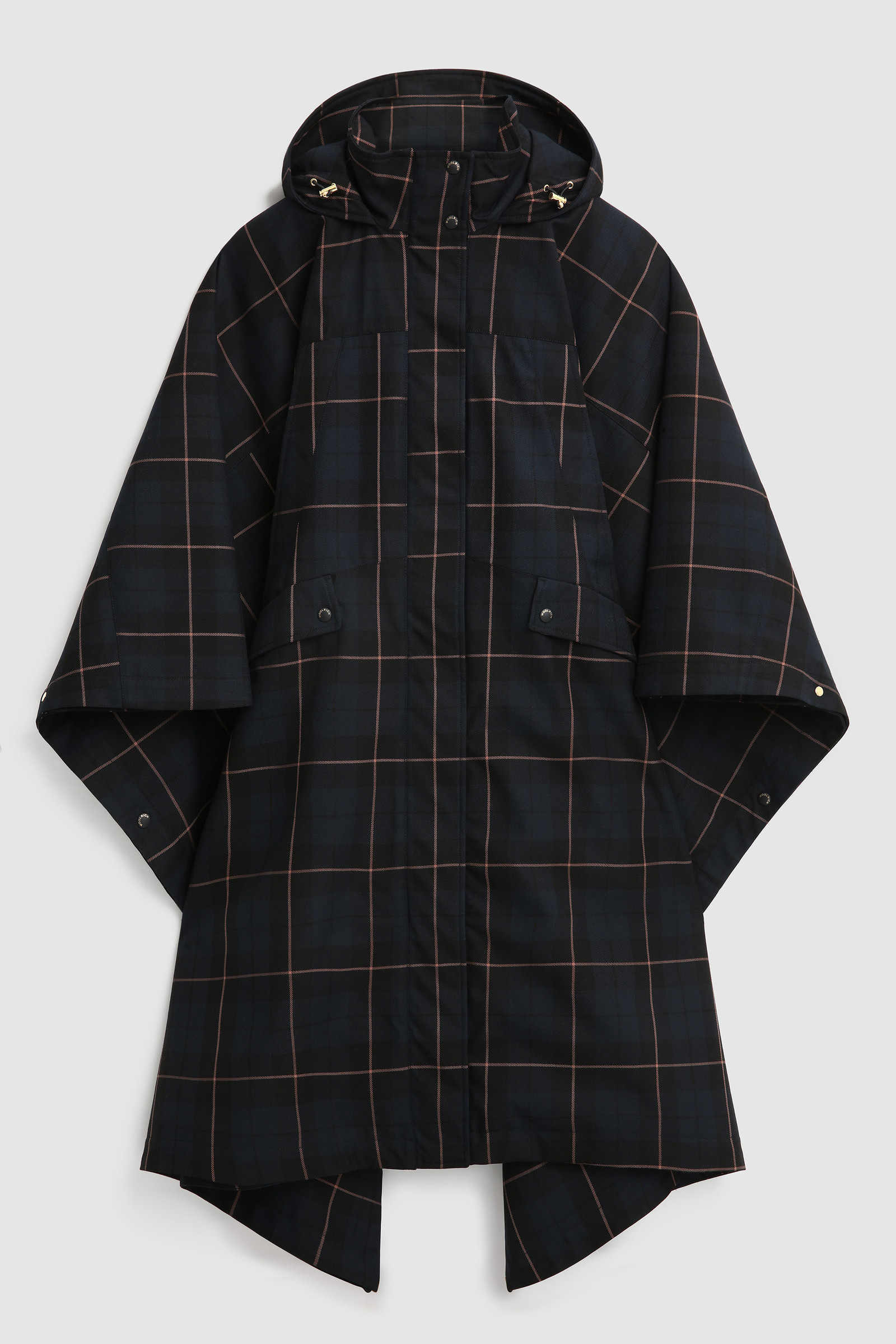 Meade Cape with Buffalo Check Pattern Blue photo 7 | Woolrich