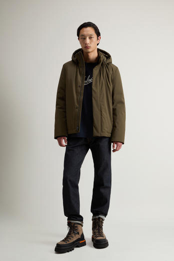 Veste rembourrée en nylon élastique à capuche amovible Vert | Woolrich