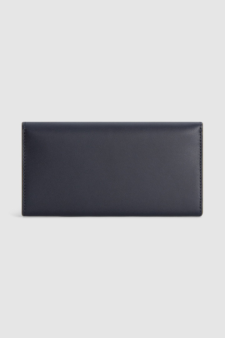 Portefeuille en cuir bleu photo 2 | Woolrich