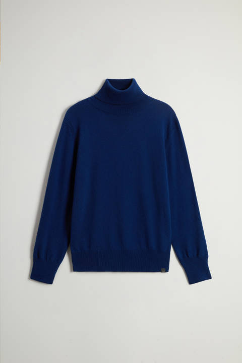 Pullover mit hohem Kragen aus reiner Kaschmirwolle Blau photo 2 | Woolrich