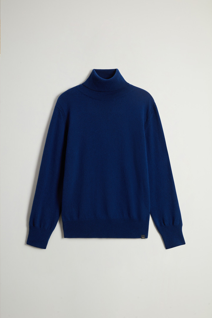 Pullover mit hohem Kragen aus reiner Kaschmirwolle Blau photo 5 | Woolrich