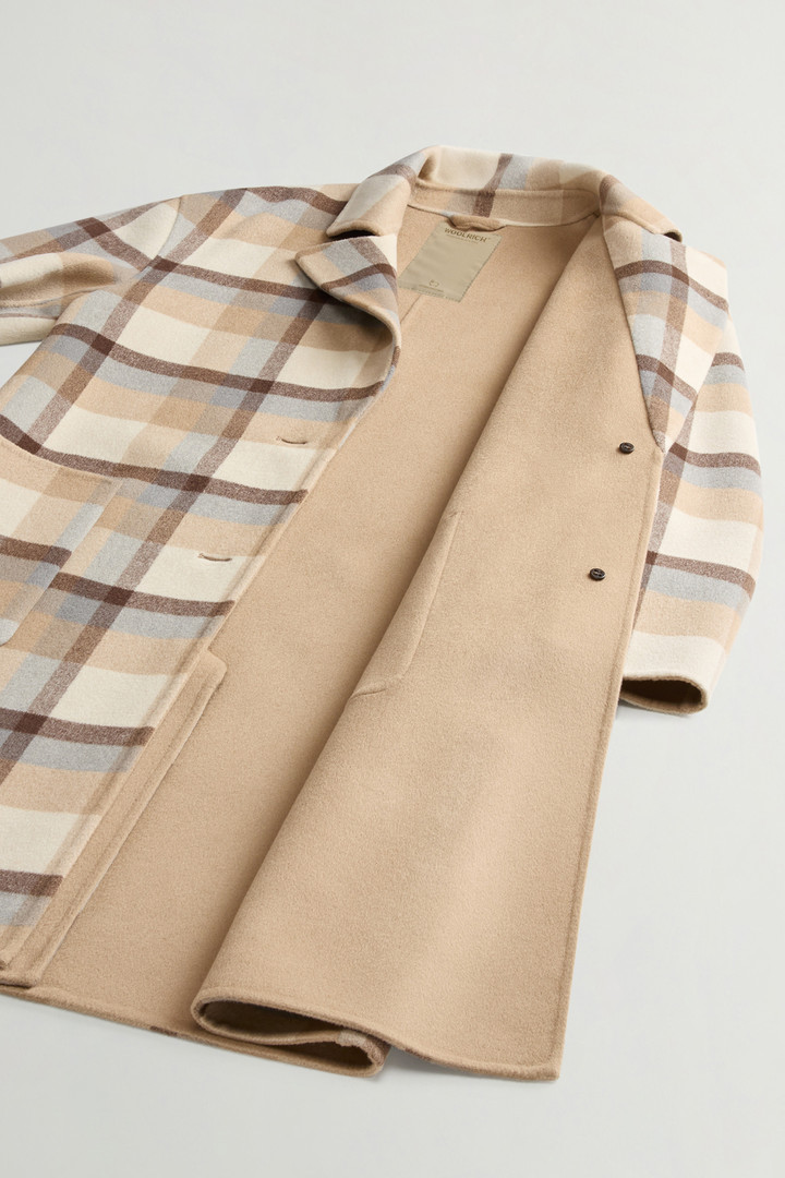 Coat in Pure Virgin Wool with Checked Pattern Beige photo 8 | Woolrich