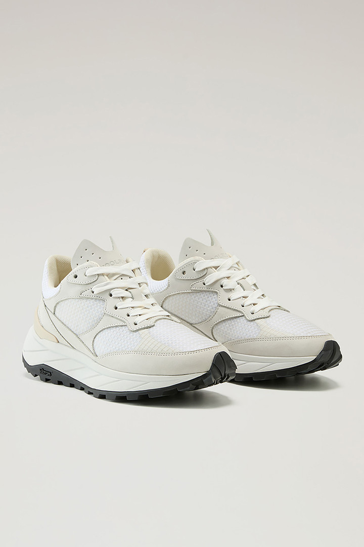 Running Sneakers in Ripstop Fabric and Nubuck Leather White photo 2 | Woolrich