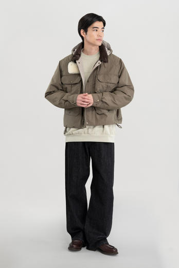 Nylon-Blend Taffeta Jacket with Removable Hood Brown photo 1 | Woolrich