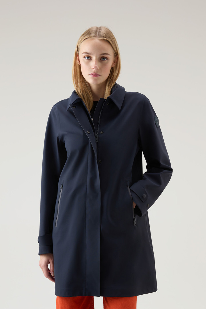 High Tech Nylon Trench Coat with Detachable Hood Blue photo 4 | Woolrich