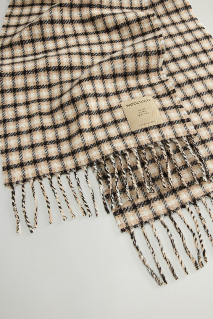 Pure Wool Jacquard Check Scarf Beige photo 3 | Woolrich