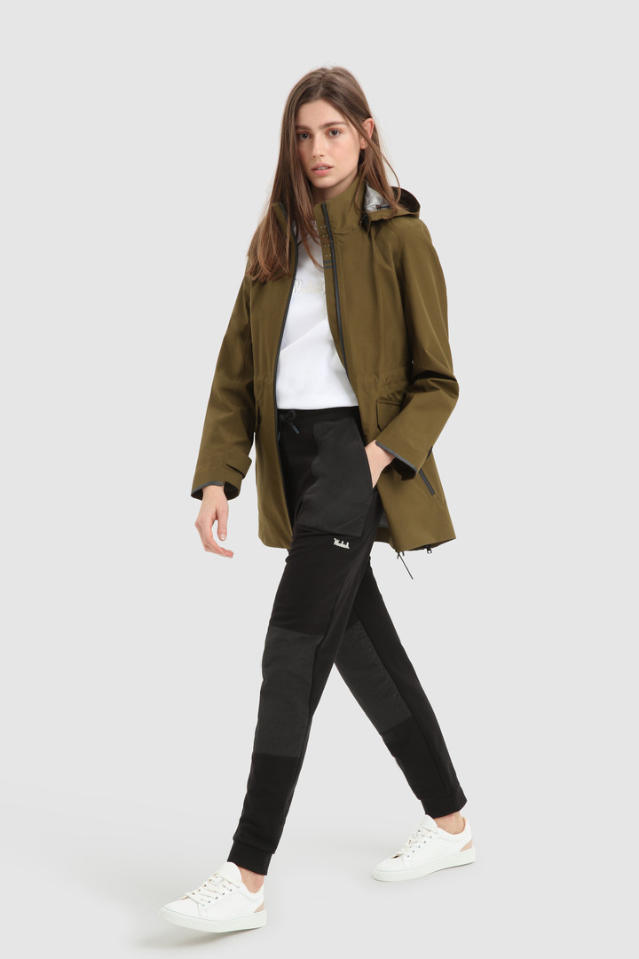 Fleece cotton pant with crinkle nylon details Black photo 2 | Woolrich