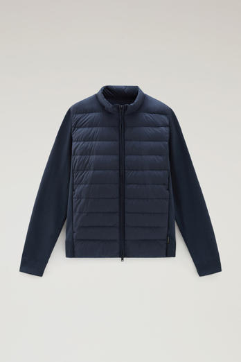 Sundance Hybrid Bomber Jacket in Microfibre and Cotton Knit Blue | Woolrich