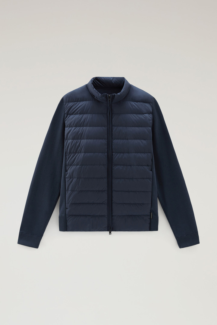 Sundance Hybrid Bomber Jacket in Microfibre and Cotton Knit Blue photo 5 | Woolrich