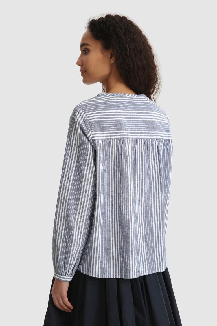 Blouse van katoen-linnenmix