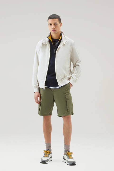 Cruiser Bomber Jacket in Ramar Cloth with Turtleneck White | Woolrich