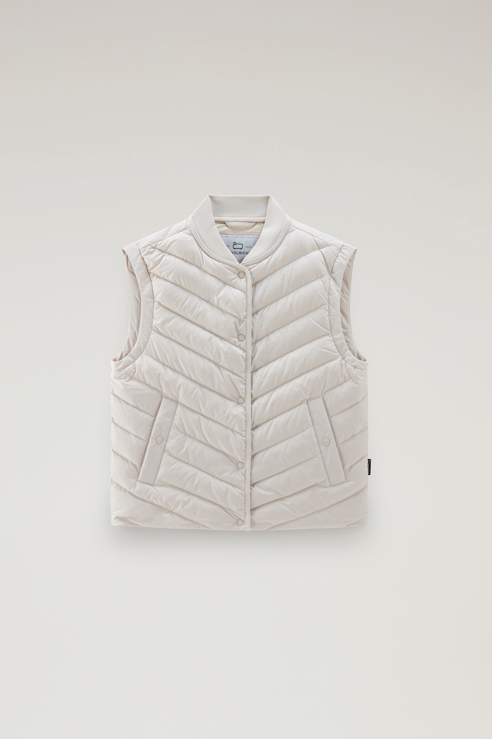 Women's Microfiber Vest with Chevron Quilting Beige | Woolrich USA