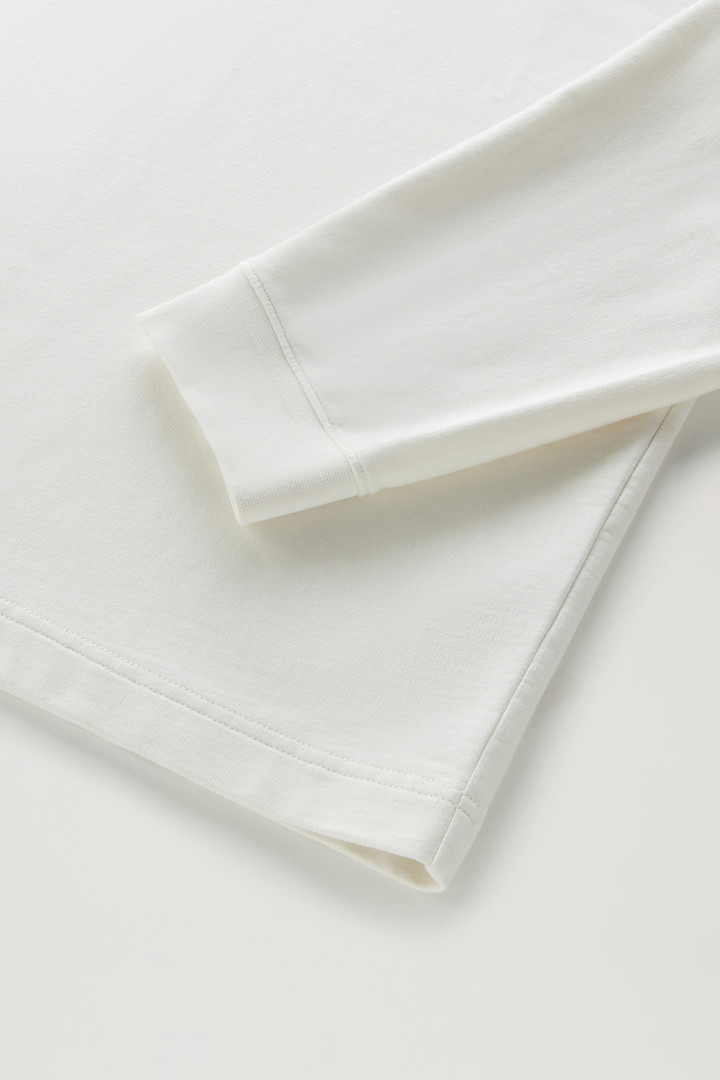 Sweat-shirt à capuche en pur coton avec poche Blanc photo 8 | Woolrich