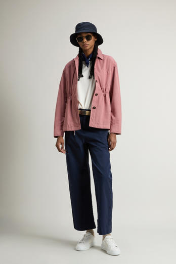 Stückgefärbtes Overshirt aus reiner Baumwolle Rosa | Woolrich