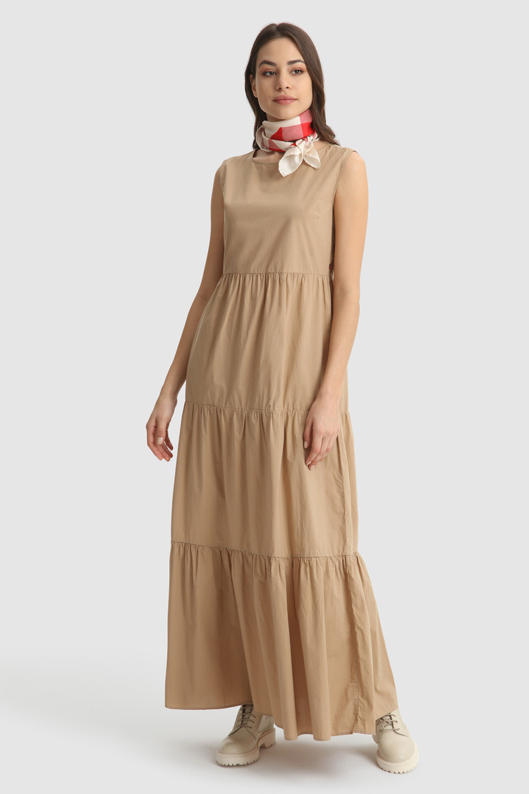 Vestido largo de popelina