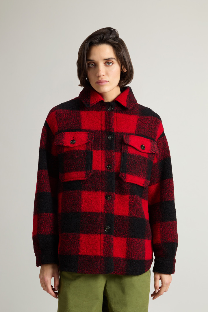 Gentry Checked Overshirt in Wool Blend Red photo 1 | Woolrich