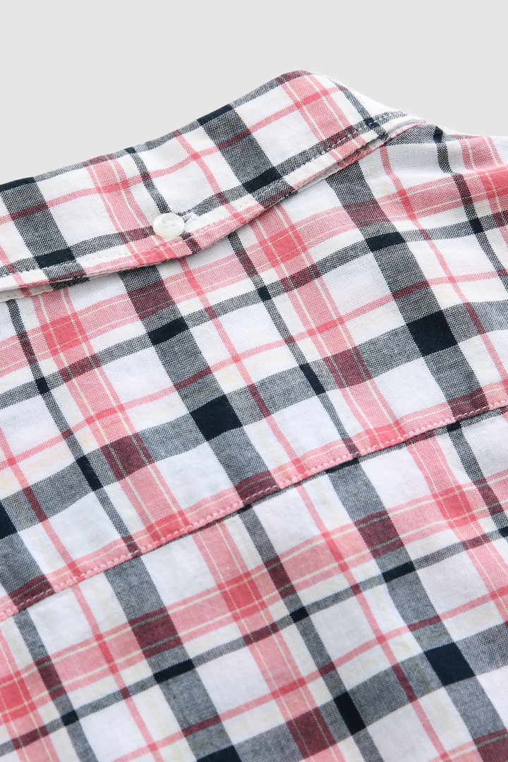 Shirt mit Knopfleiste und Madras-Muster aus Baumwollpopeline Rosa photo 6 | Woolrich
