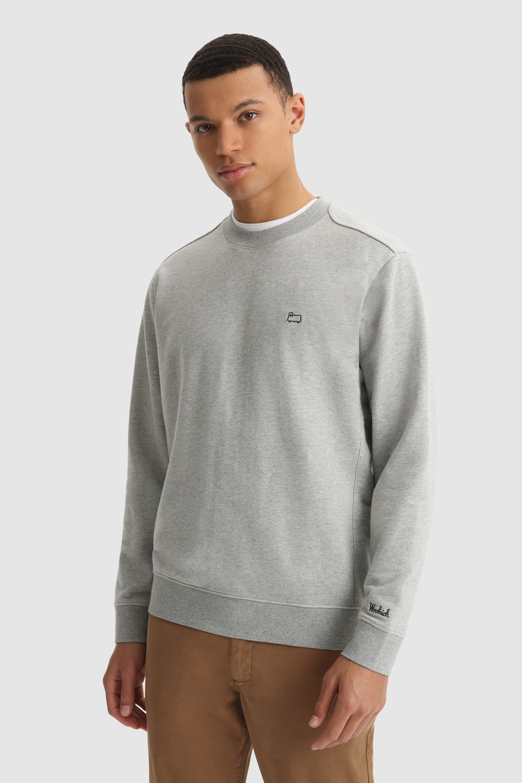 Amerikaanse sweater met ronde hals van geborsteld katoen