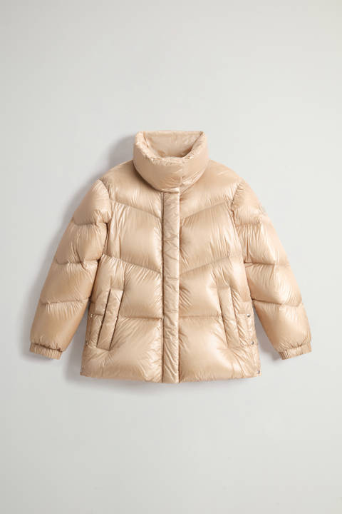 Aliquippa Down Jacket in Glossy Nylon Khaki photo 2 | Woolrich