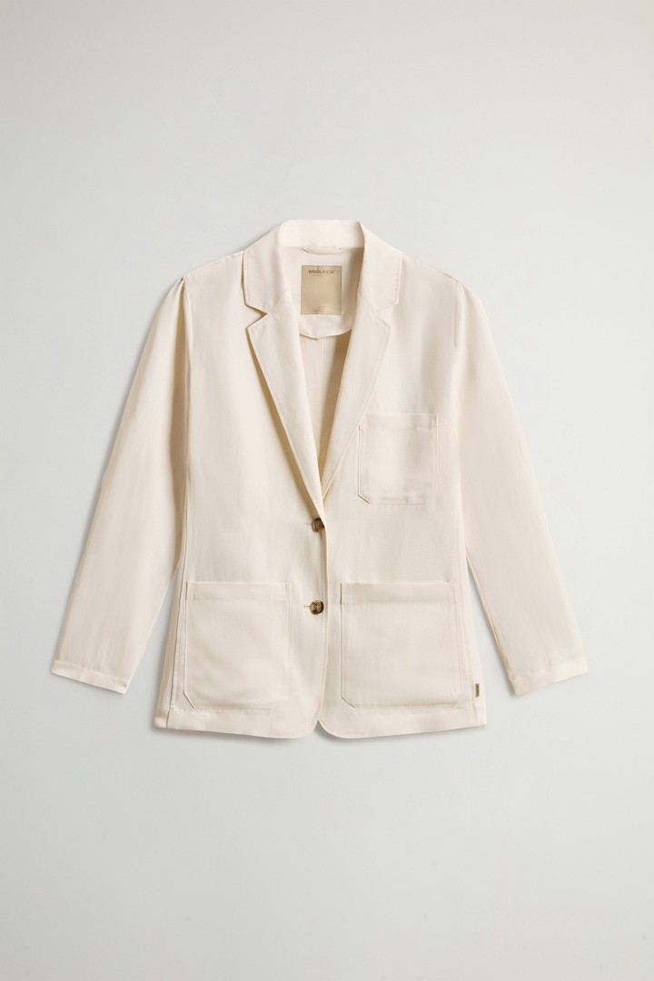 LYOCELL LINEN BLAZER White photo 5 | Woolrich