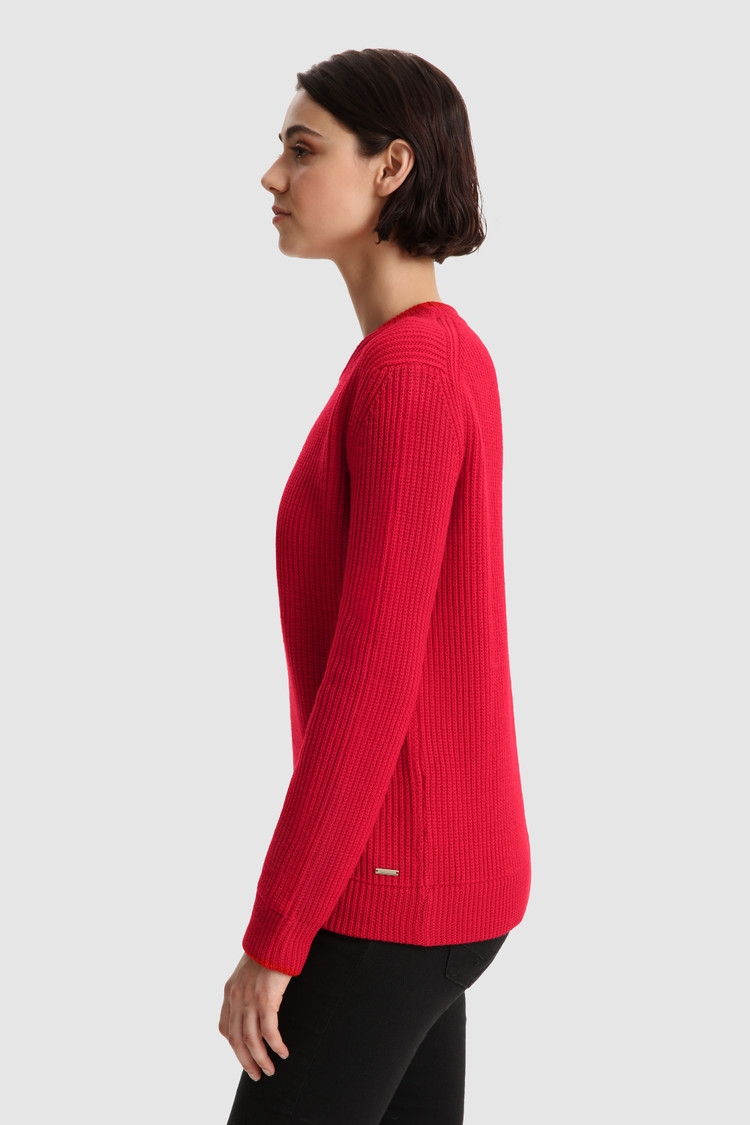 red wool sweater women's