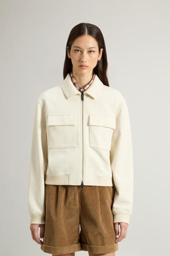 Sweatshirt in Cotton-Blend Interlock White | Woolrich