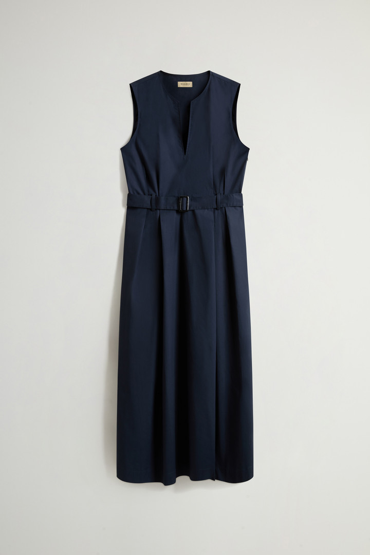 Sleeveless Dress in Pure Cotton Poplin Blue photo 5 | Woolrich