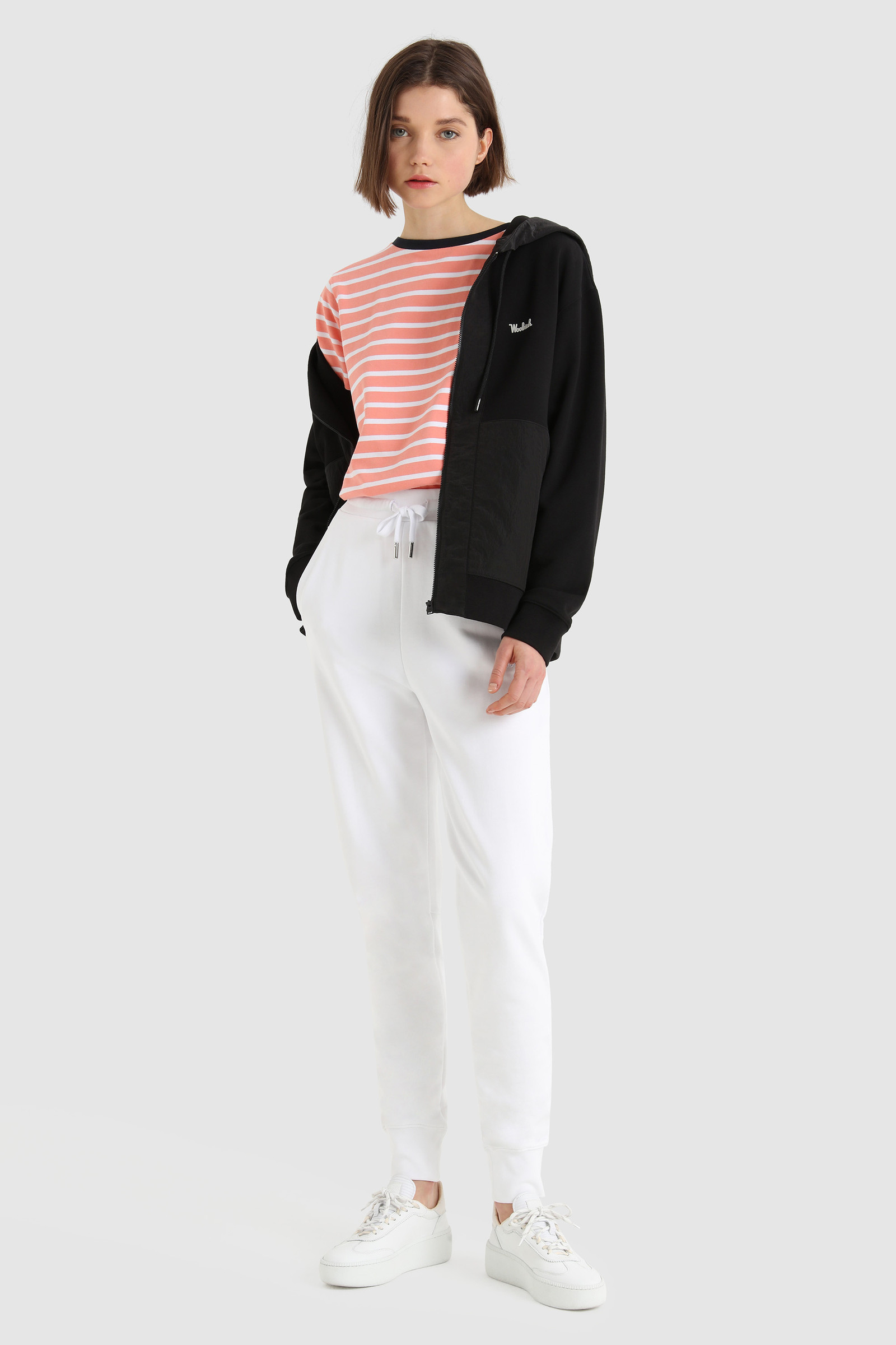 Fleece sportbroek van biologisch katoen wit photo 2 | Woolrich