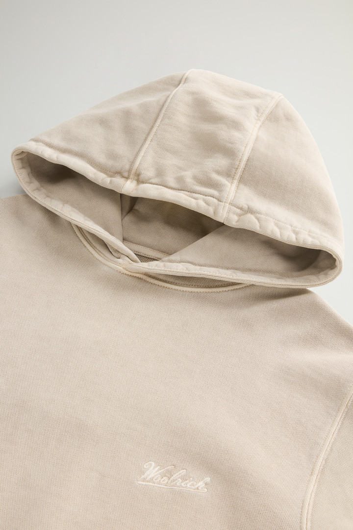 Garment-Dyed Hoodie in Pure Cotton with Embroidered Logo Beige photo 6 | Woolrich