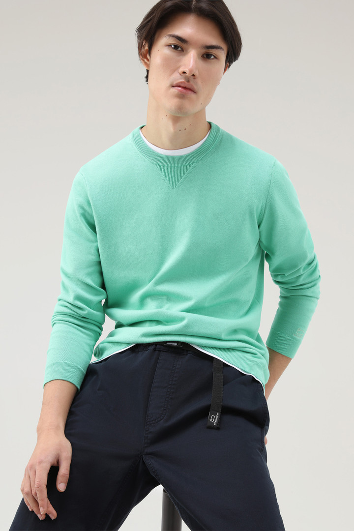 Sweater mit Rundhalsausschnitt aus reiner Baumwolle Grün photo 4 | Woolrich