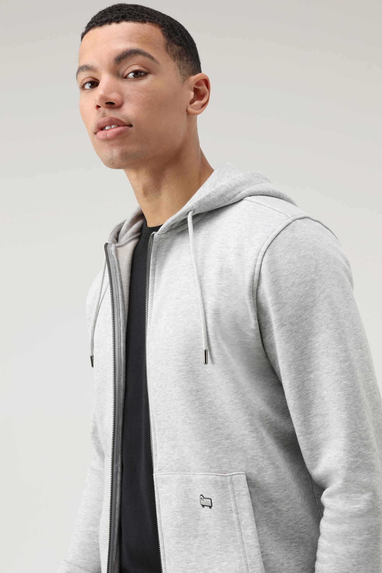 Light Classic Full-Zip Hoodie Grey photo 4 | Woolrich