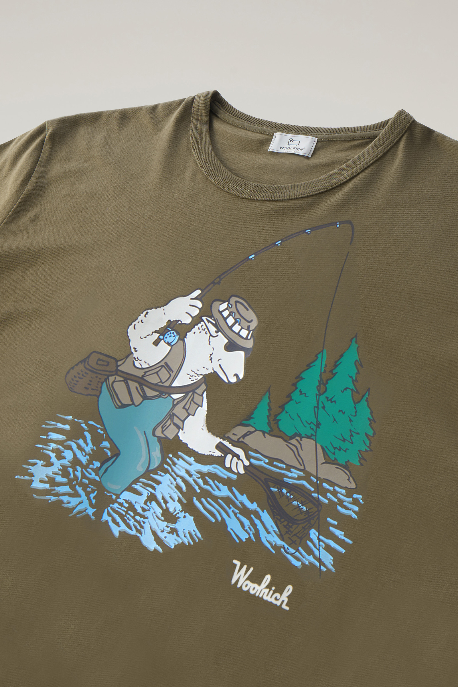 T-shirt in puro cotone con illustrazione verde photo 6 | Woolrich