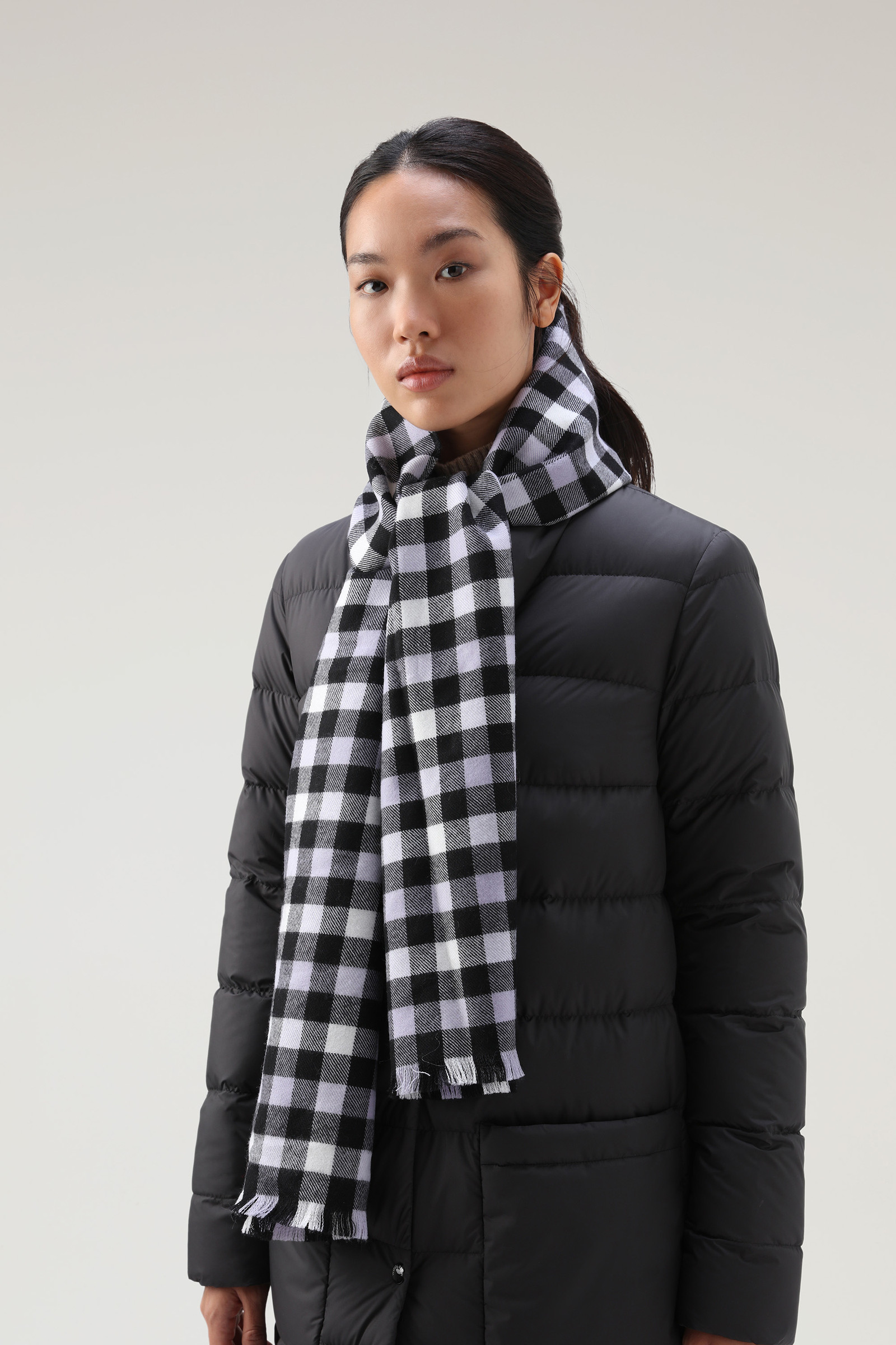 Écharpe à carreaux en pure laine rose photo 4 | Woolrich
