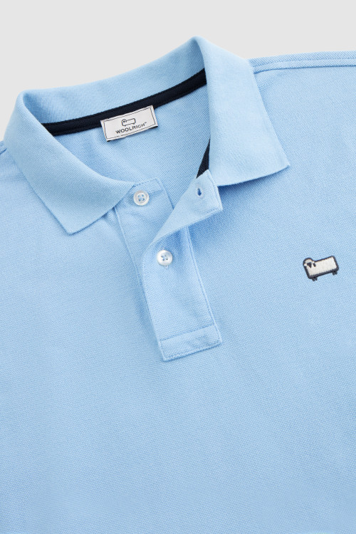 Klassisches amerikanisches Poloshirt aus Baumwolle Blau photo 2 | Woolrich