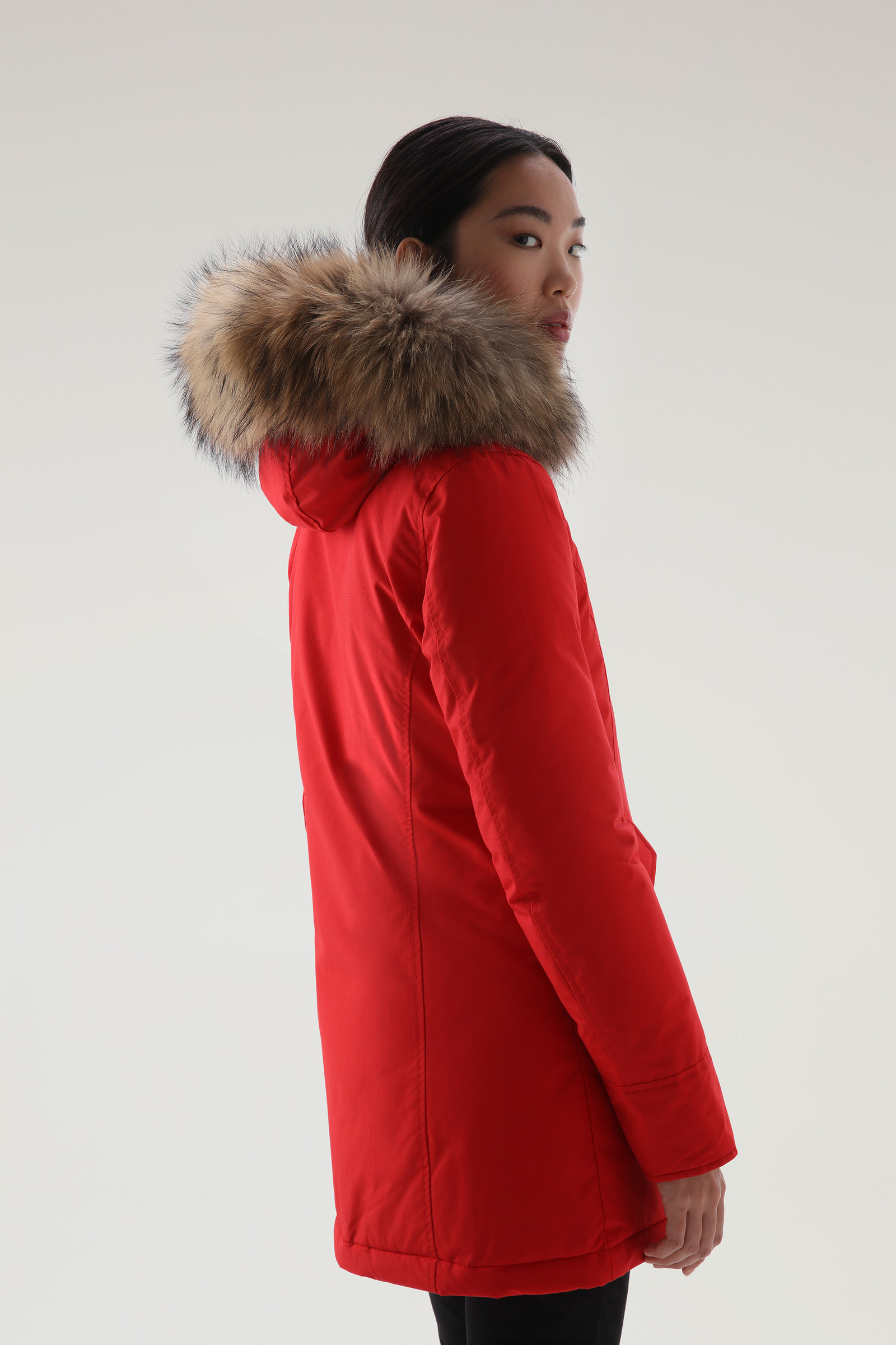 in de buurt Onmogelijk bagage Arctic Parka van Ramar Cloth-stof met afneembare bontrand Dames rood |  Woolrich NL