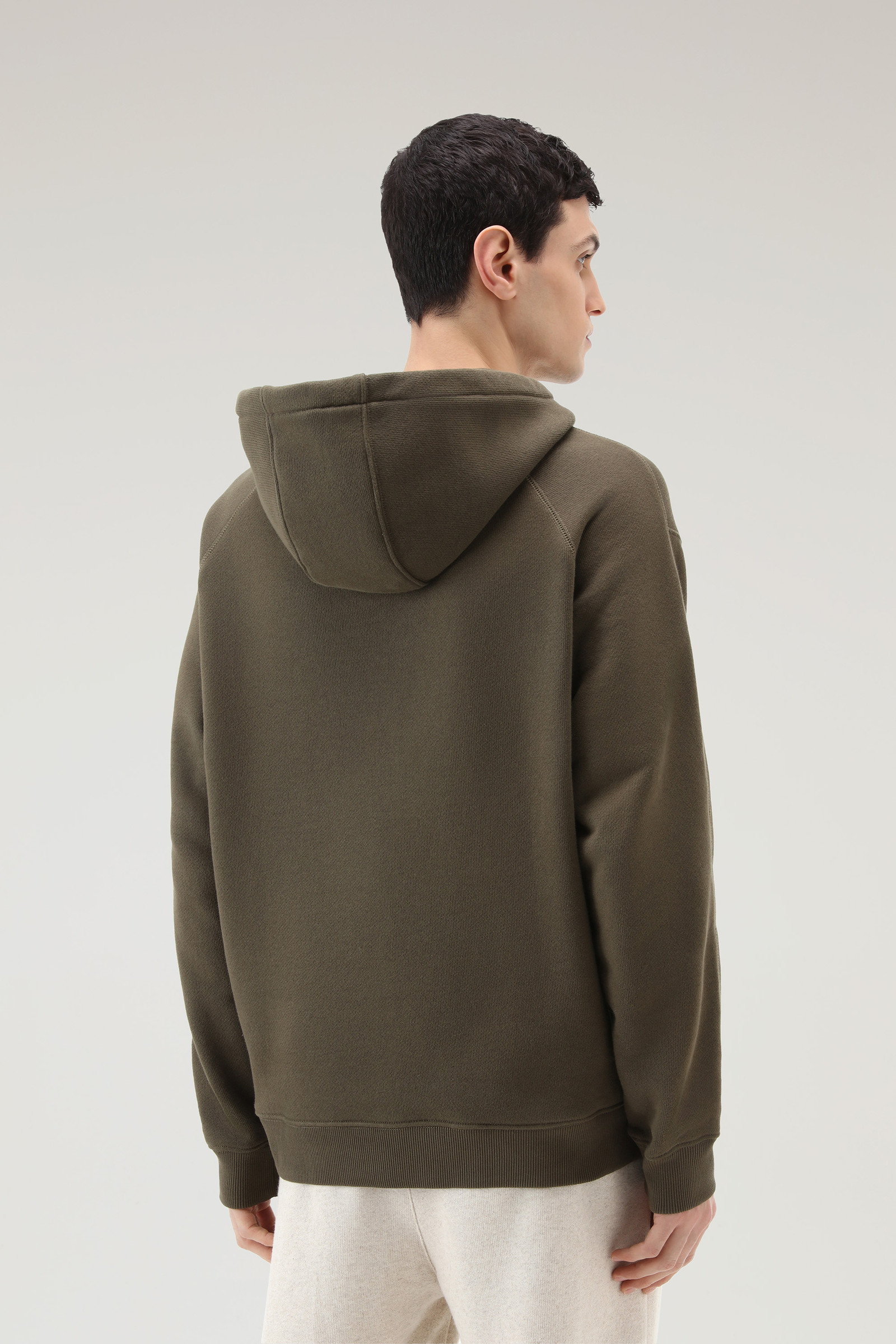 U.S. Trails Hoodie in Pure Cotton Green photo 3 | Woolrich