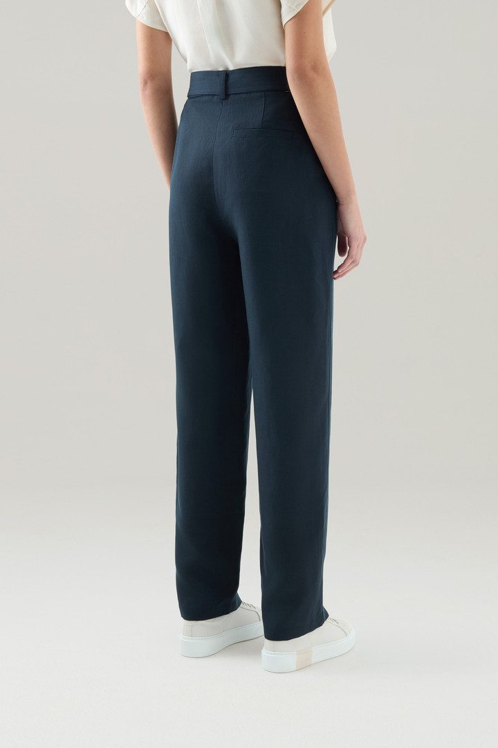 Belted Pants in Linen Blend Blue photo 3 | Woolrich