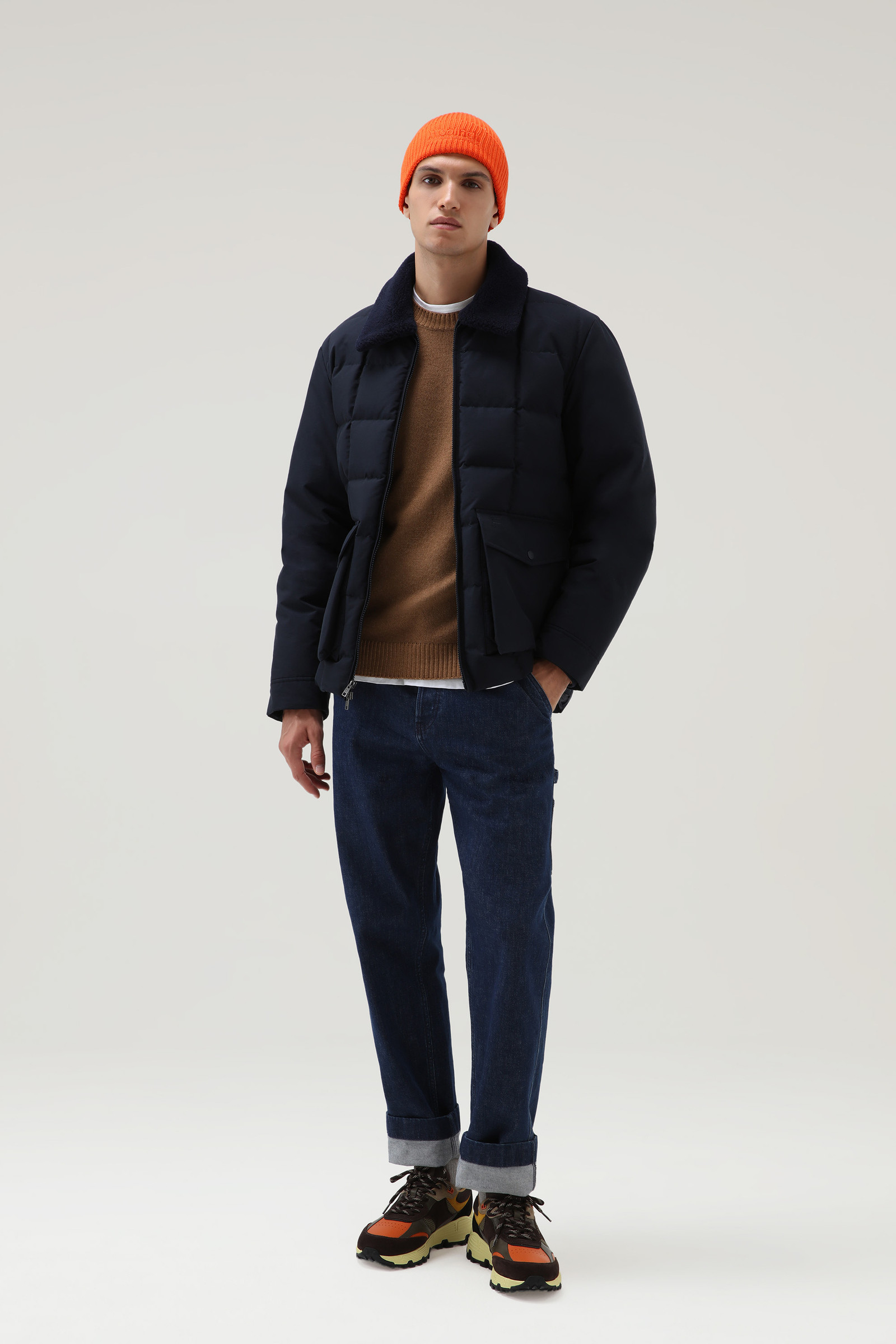 Men's Blizzard Duster Quilted Jacket in Eco Ramar Blue | Woolrich USA