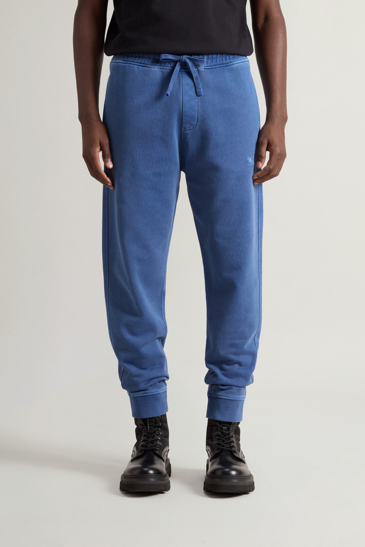 Garment-Dyed Pants in Pure Cotton Fleece Blue photo 2 | Woolrich