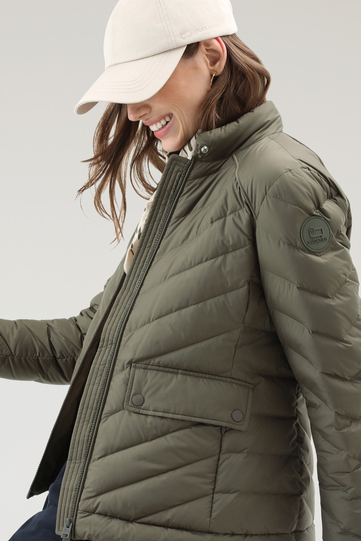 Short Padded Jacket with Chevron Quilting Green photo 4 | Woolrich