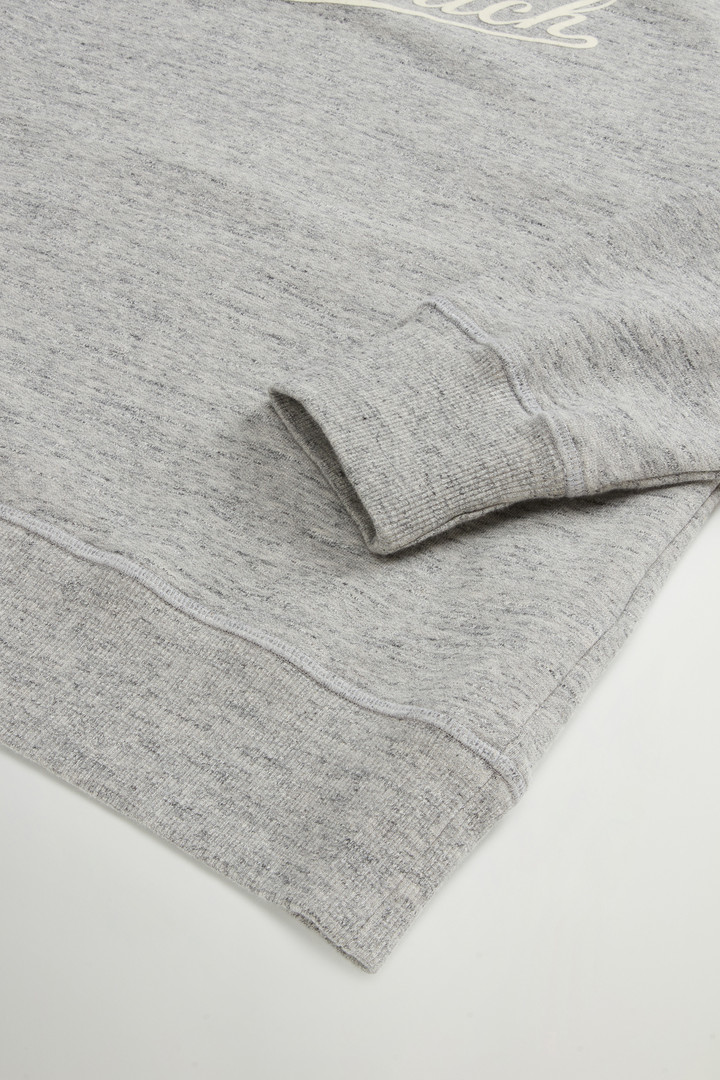 Crewneck Sweatshirt in Pure Cotton Mouliné Gray photo 7 | Woolrich