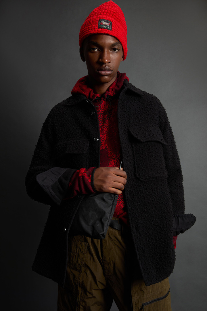 Overshirt in Italian Virgin Wool Blend from Casentino by Todd Snyder Black photo 4 | Woolrich